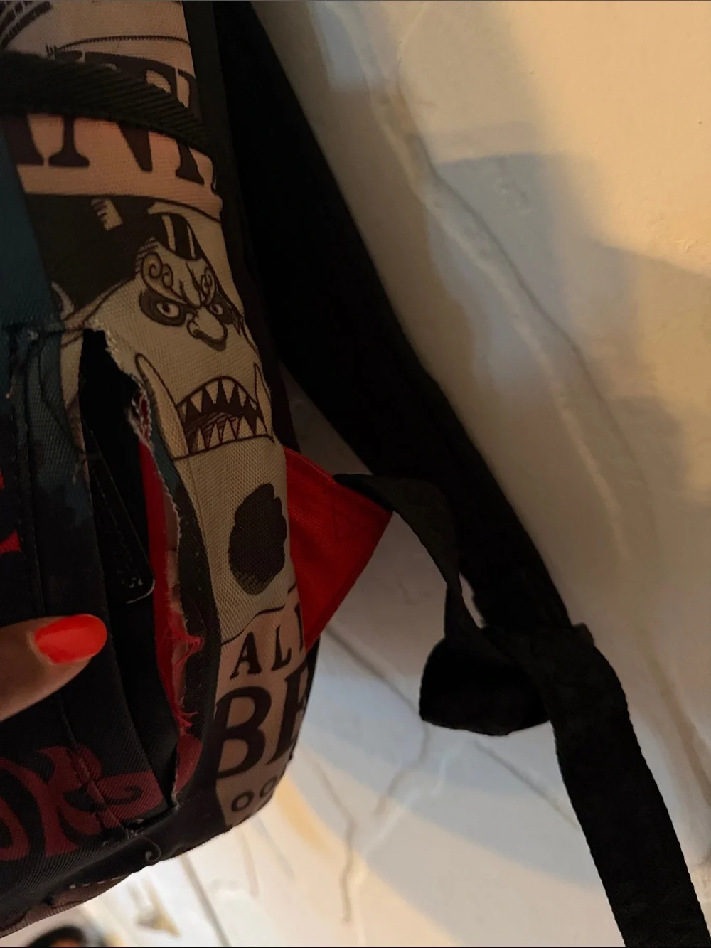 Sprayground Beige and Black One Piece Wanted Poster Backpack